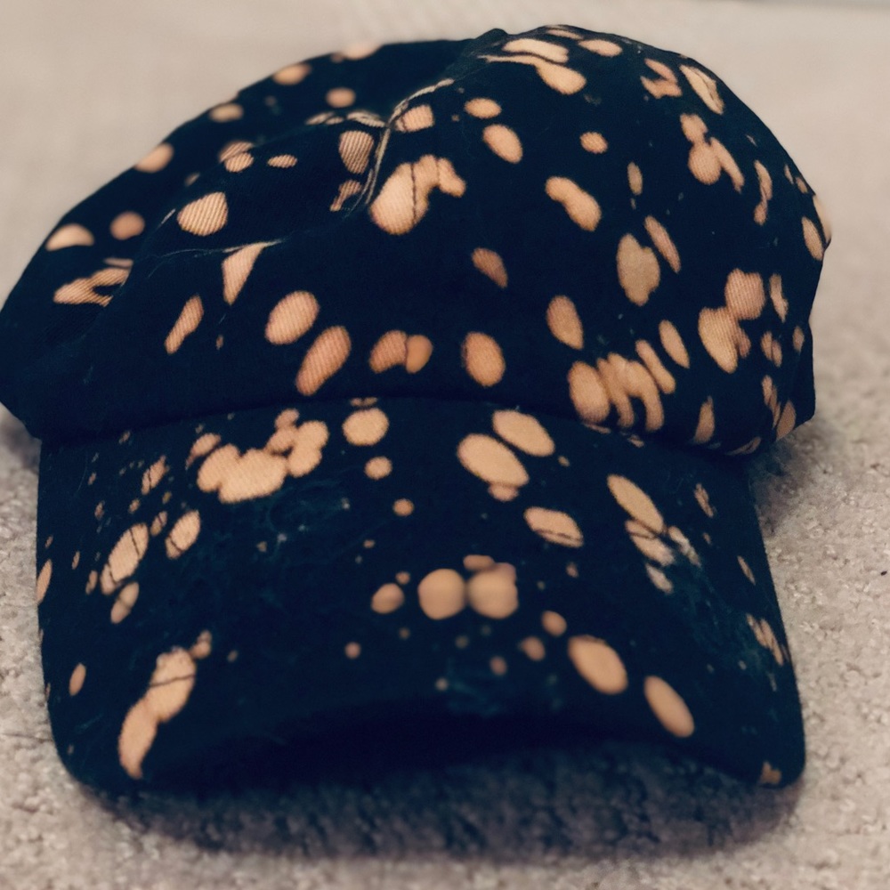 Bleached Hat // Black // Custom Snapback